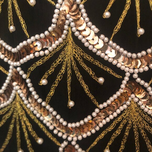 VINTAGE Laurence Kazar silk/beaded formal top sz S - Picture 6 of 13